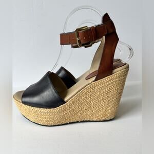 Kenneth Cole Oscar Oni navy and tan wedges SZ  8